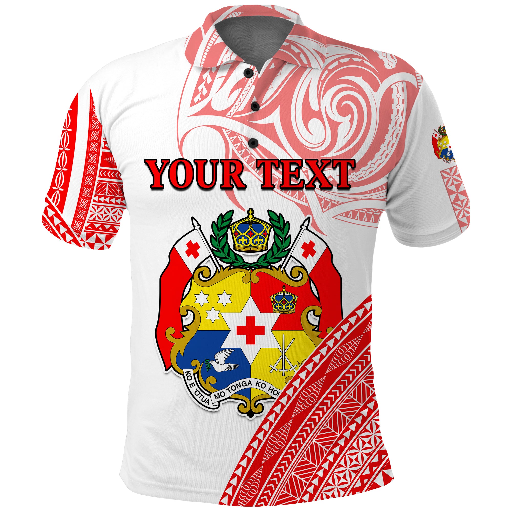 Custom Tonga Polo Shirt Tongan Pattern Blithesome LT13 Unisex Red - Polynesian Pride