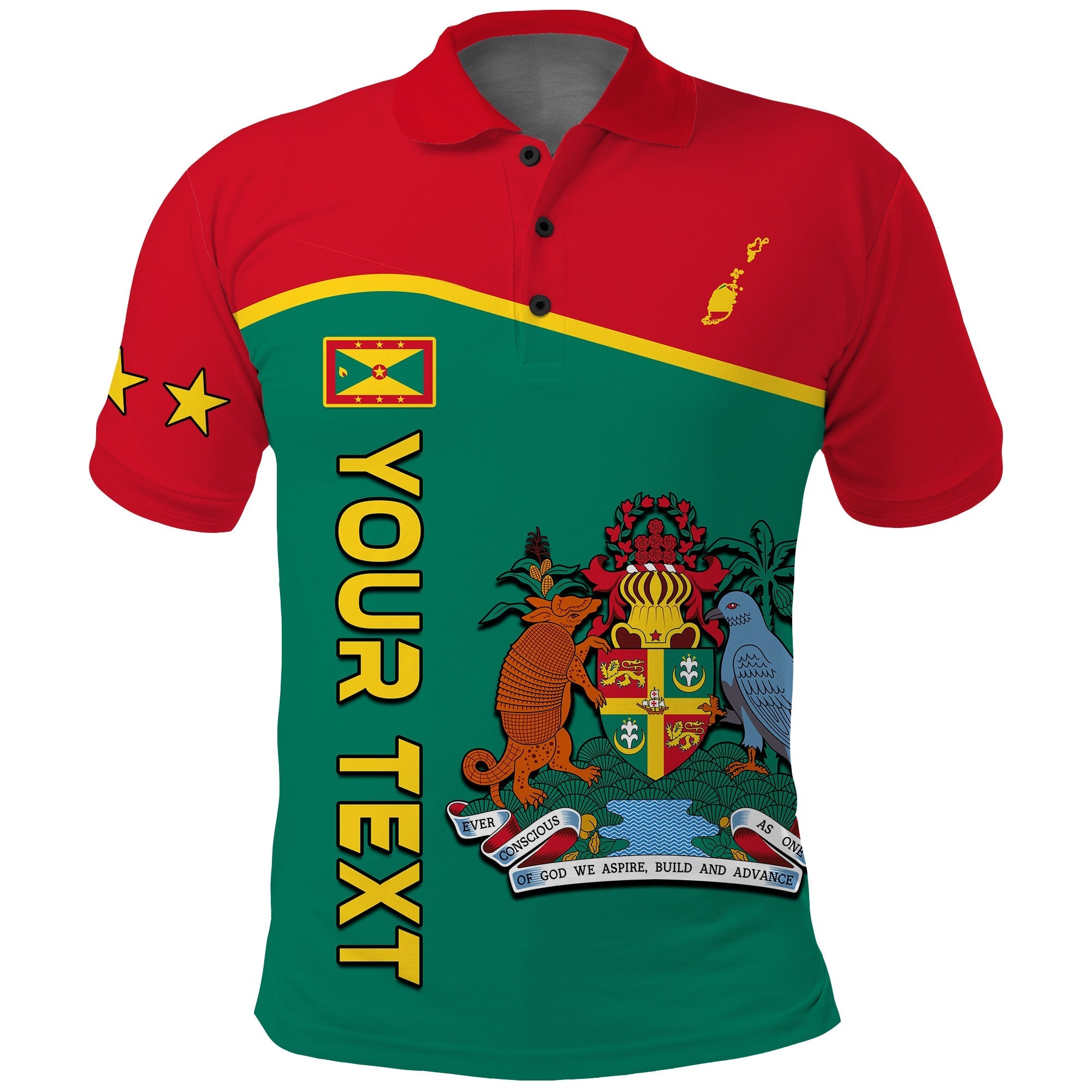 Custom Grenada Polo Shirt Coat Of Arms and Map Impressive LT13 Art - Polynesian Pride