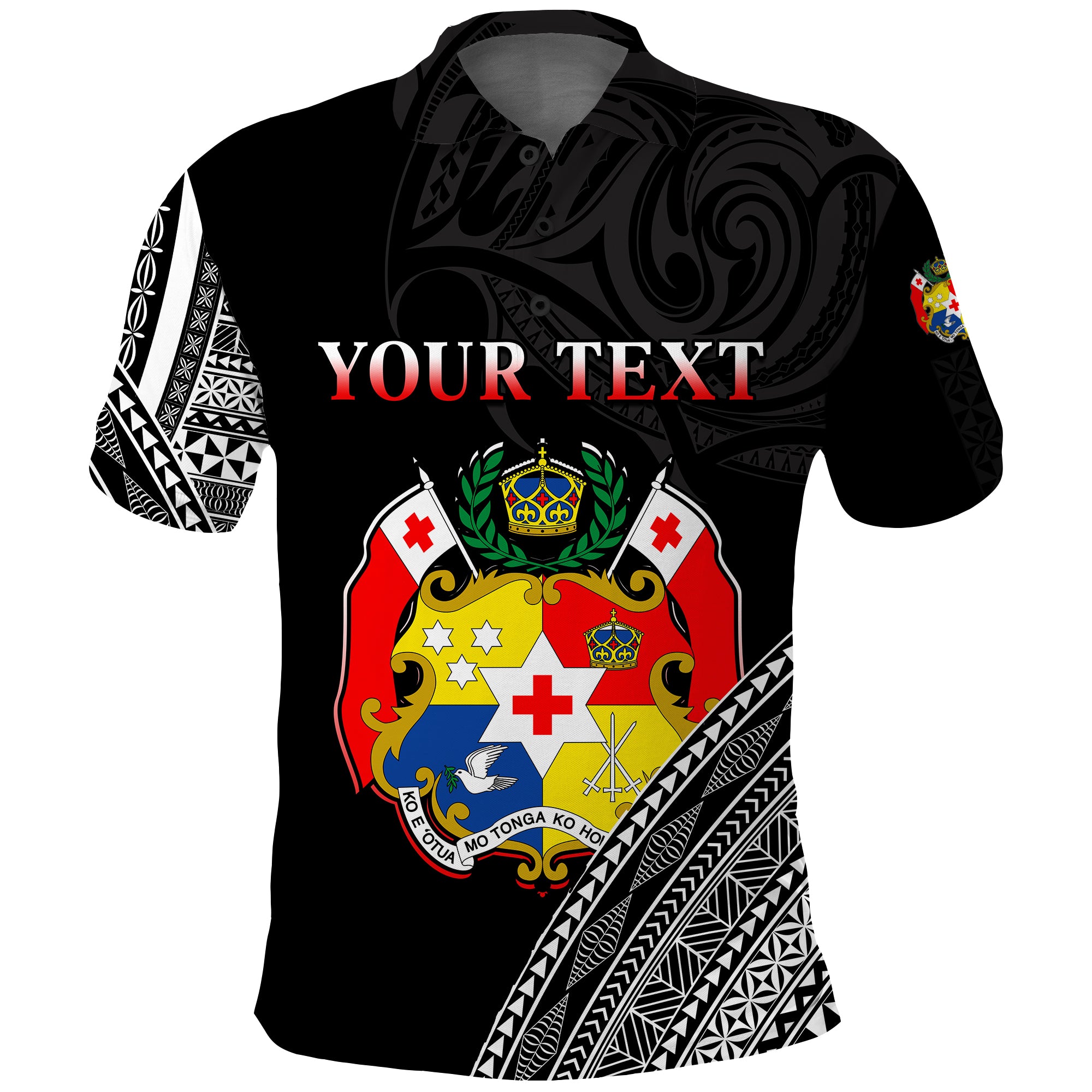 Custom Tonga Polo Shirt Tongan Pattern Blithesome Version Black LT13 Unisex Black - Polynesian Pride