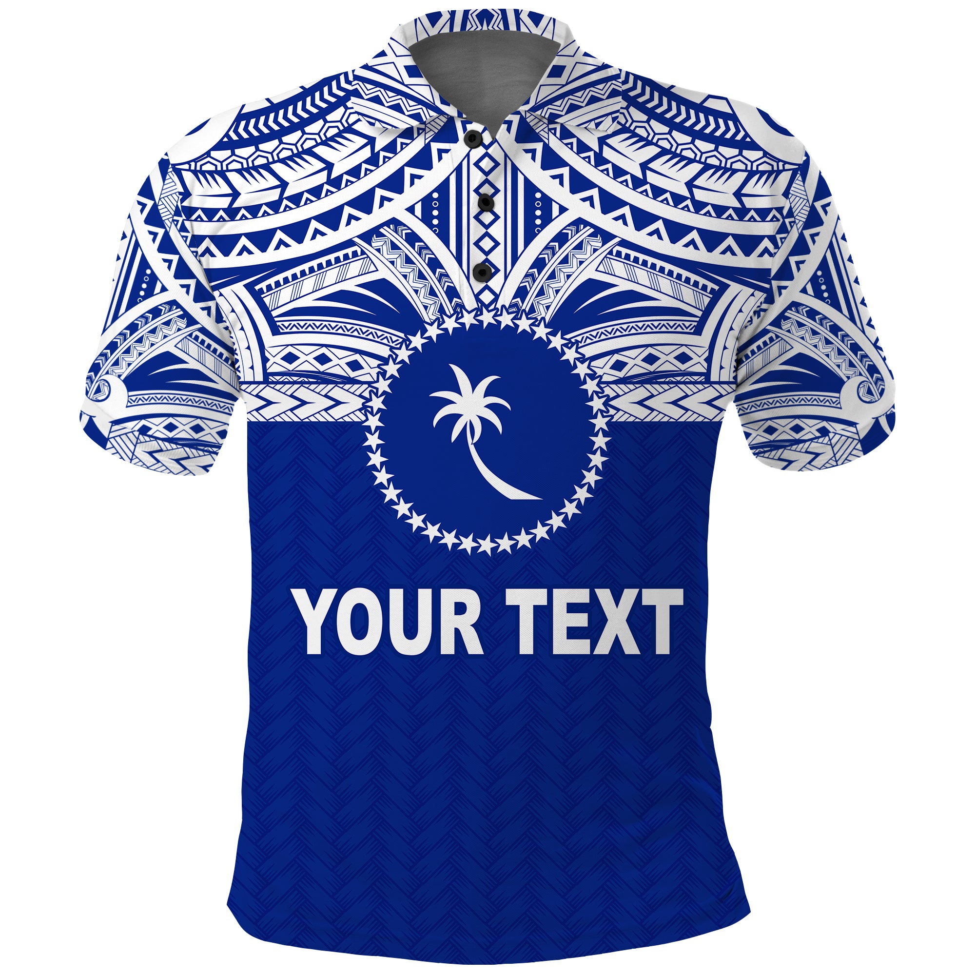 Custom Chuuk Flag Polo Shirt Micronesia Style Blue LT13 Unisex Blue - Polynesian Pride