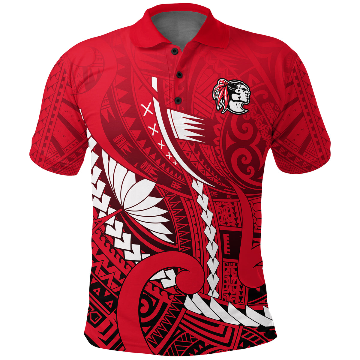 Kahuku Shool Polo Shirt Enthusiasm Red Raiders LT13 Unisex Red - Polynesian Pride