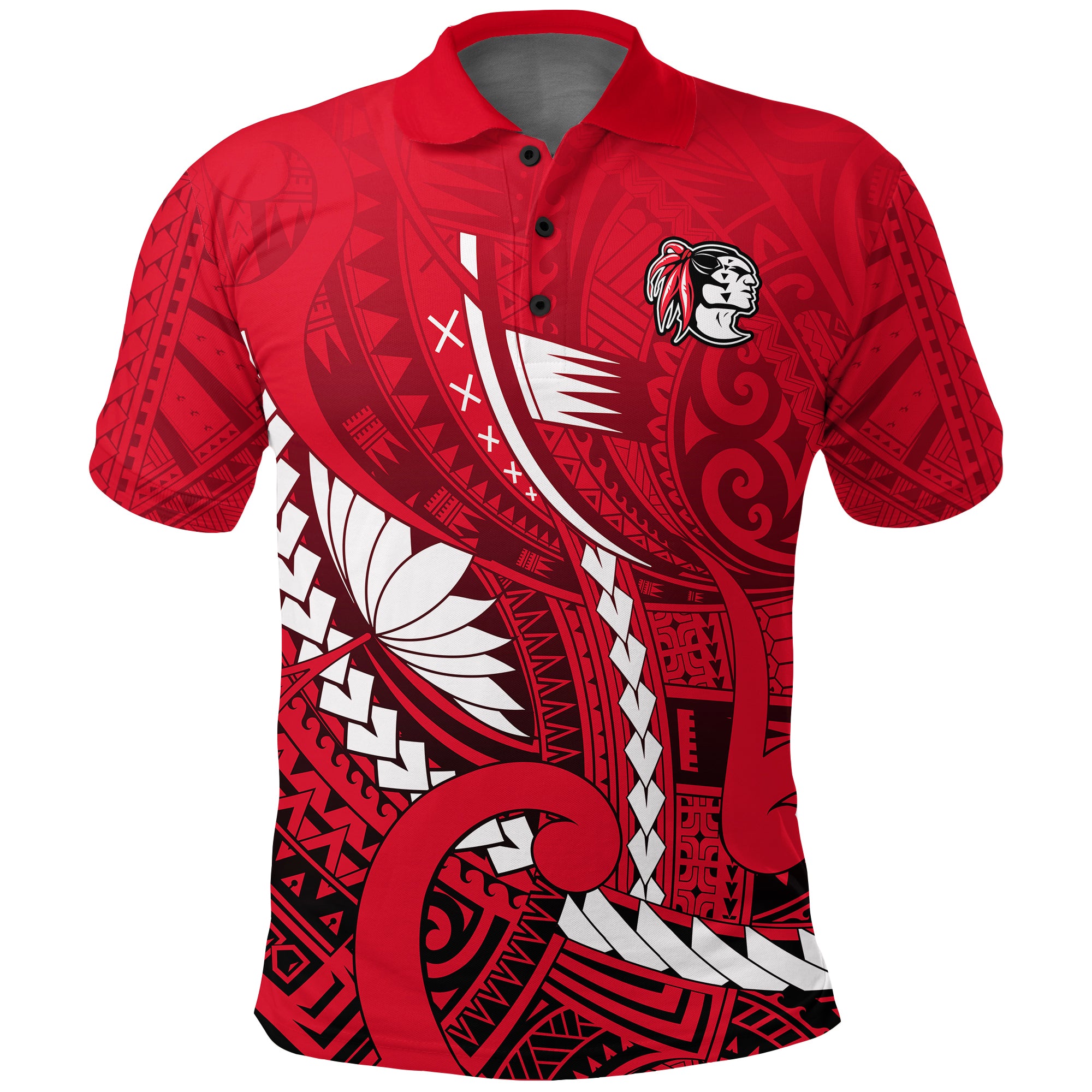 Kahuku Shool Polo Shirt Enthusiasm Red Raiders LT13 Unisex Red - Polynesian Pride