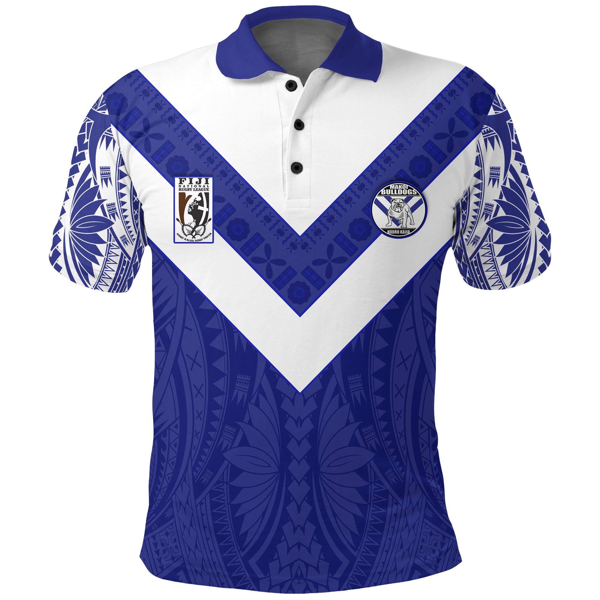 Makoi Bulldogs Polo Shirt Forever Fiji Rugby LT13 Unisex Blue - Polynesian Pride