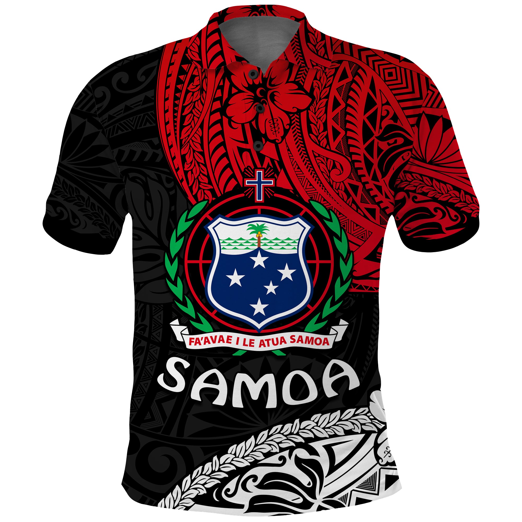 Samoa Polo Shirt Beloved Samoan Mix Polynesian Pattern LT13 Unisex Red - Polynesian Pride