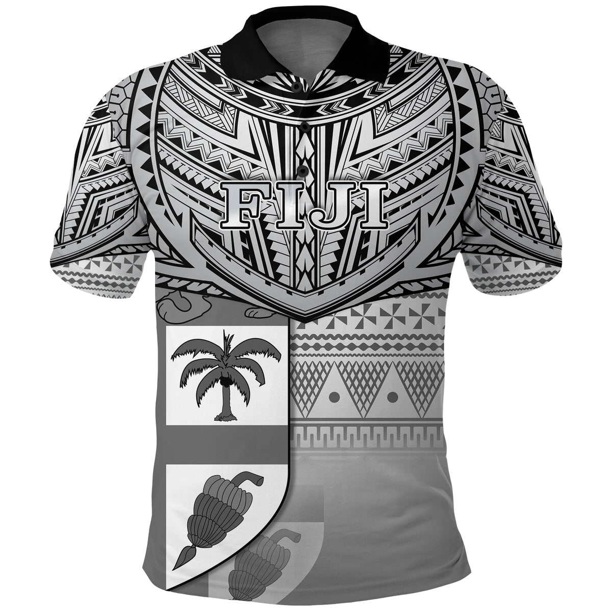 Fiji Creative Polo Shirt Love Country Version Black LT13 Unisex Black - Polynesian Pride