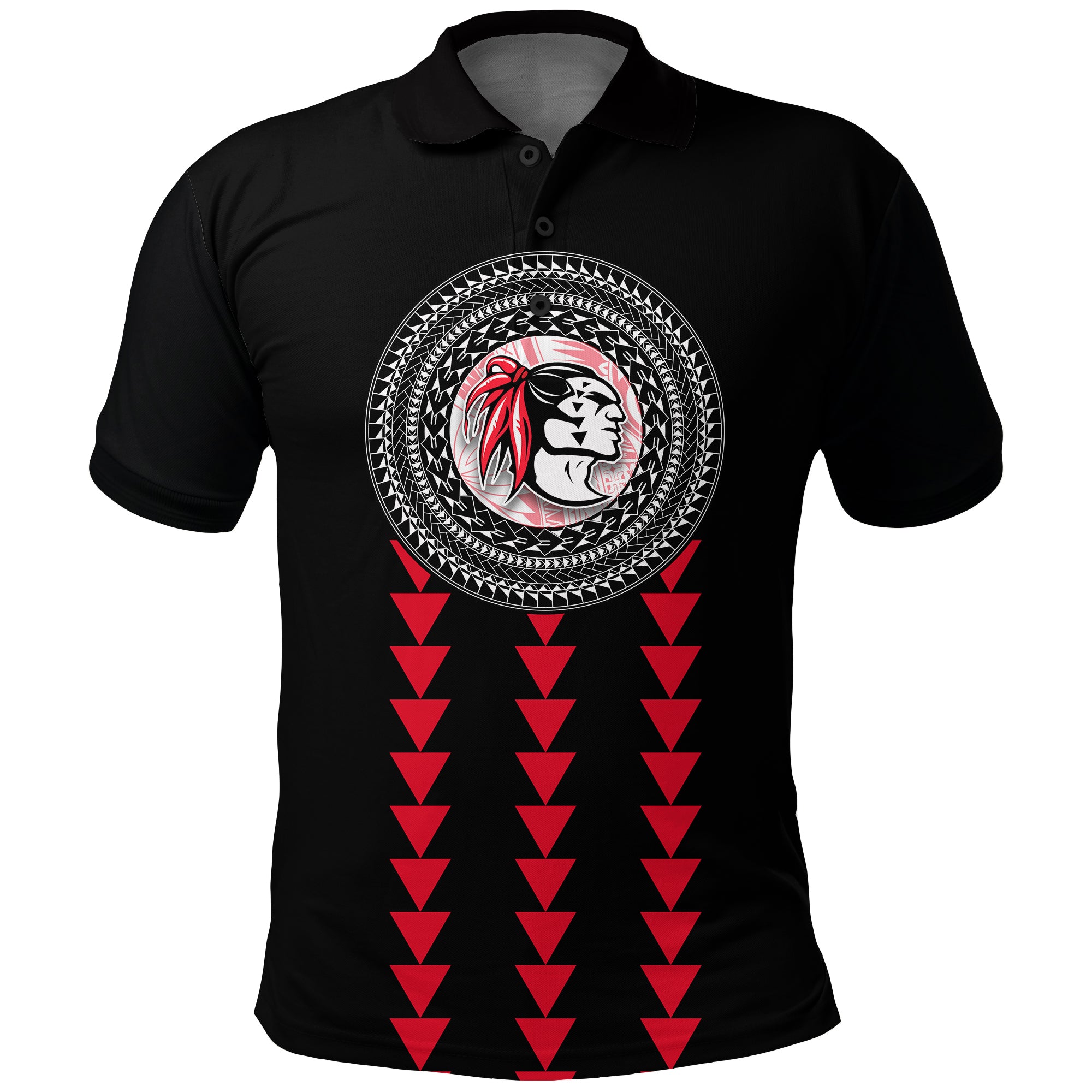 Red Raiders Polo Shirt Kahuku School LT13 Unisex Black - Polynesian Pride