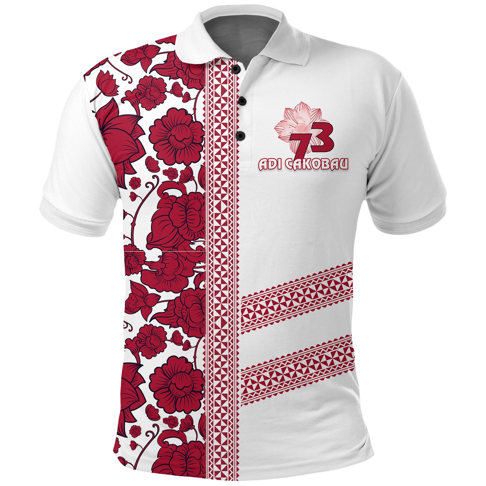 Adi Cakobau Polo Shirt 73rd Anniversary LT13 Unisex White - Polynesian Pride