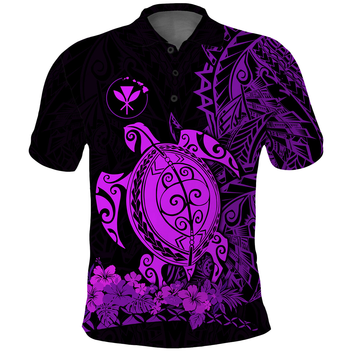 Custom Hawaii Polynesian Polo Shirt Purple Sea Turtles Hawaiian LT13 - Polynesian Pride