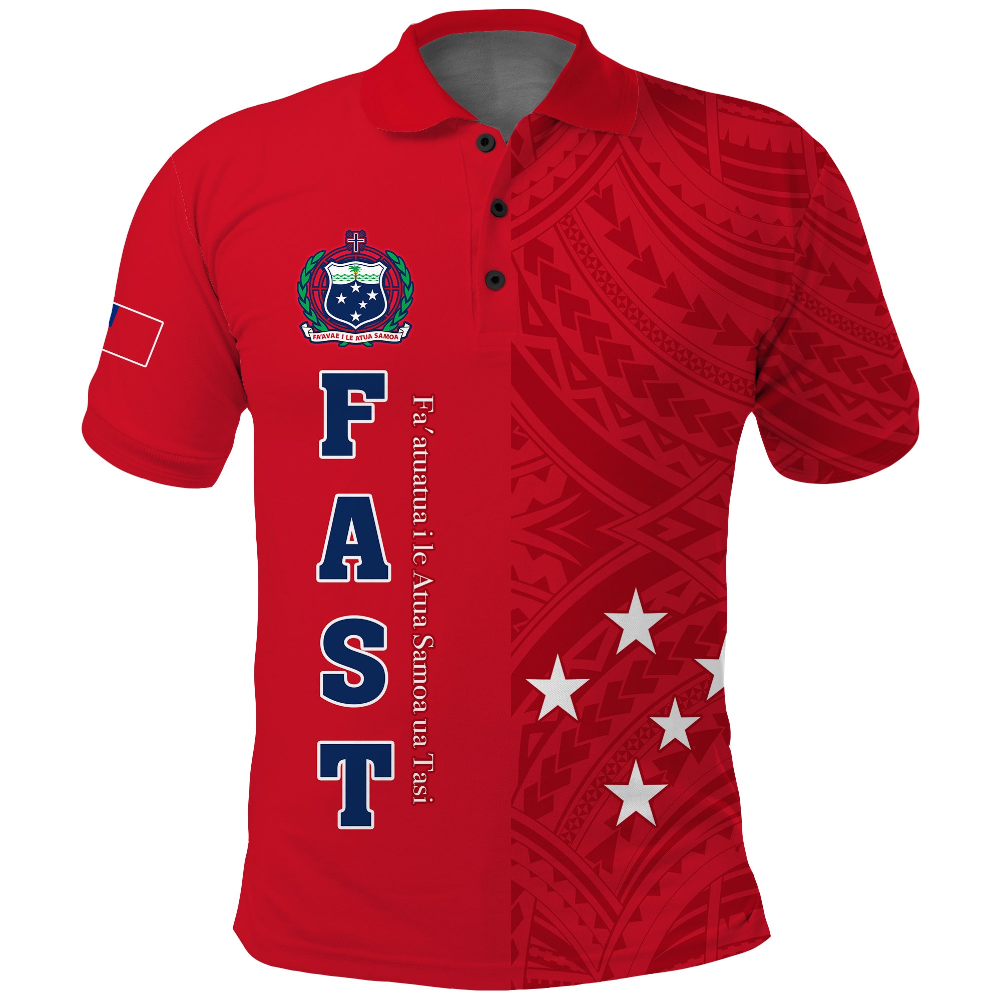 F.A.S.T Samoa Polo Shirt We Ready Polynesian Samoan LT13 Unisex Red - Polynesian Pride