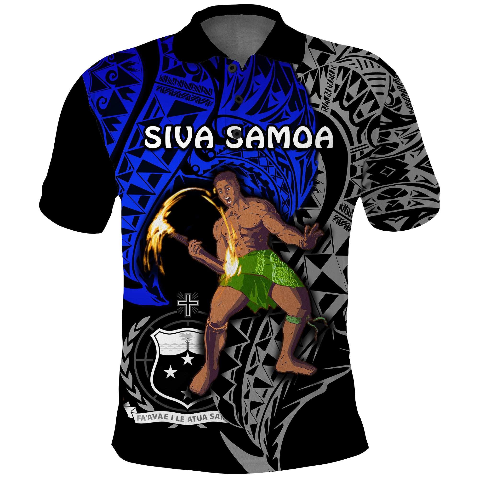 Siva Samoa Polo Shirt Samoan Dance Mix Blue Polynesian LT13 Unisex Blue - Polynesian Pride