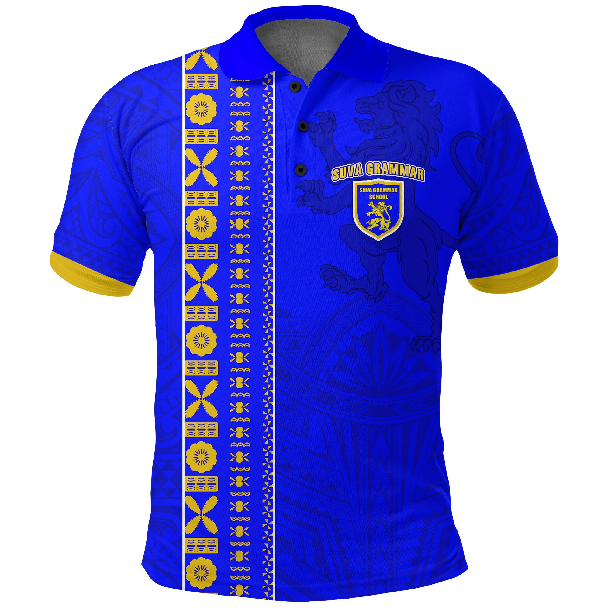 Suva Grammar Polo Shirt Happy Anniversary LT13 Unisex Blue - Polynesian Pride