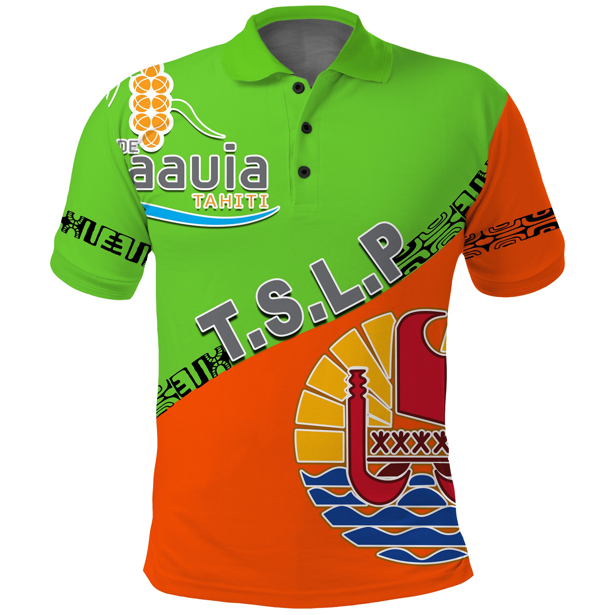 Punaauia Quadri Polo Shirt Be Unique Version 02 LT13 Green - Polynesian Pride