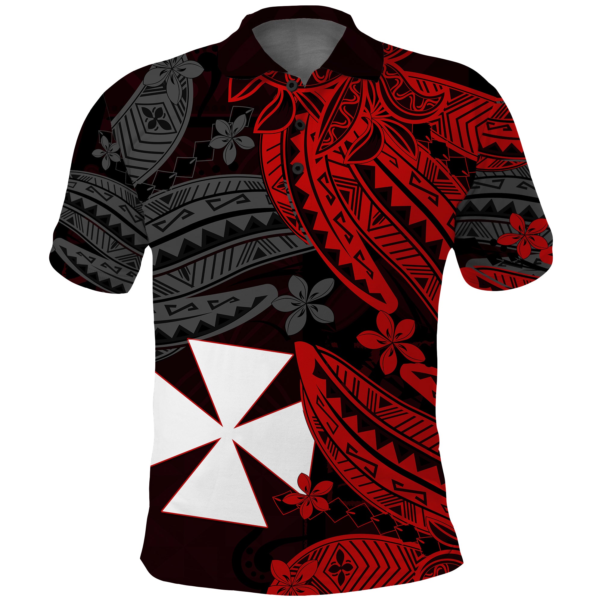 Wallis and Futuna Polo Shirt Enjoy Polynesian Flowers LT13 Unisex Red - Polynesian Pride