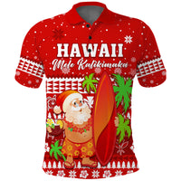 Custom Mele Kalikimaka Polo Shirt Santa Claus Hawaii Christmas LT13 - Polynesian Pride