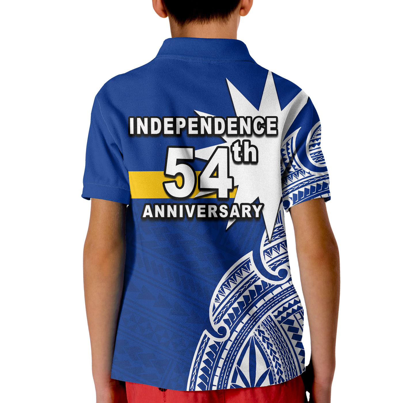 Nauru Independence Day Polo Shirt KID Flag In Heart No.1 LT6 Unisex Blue - Polynesian Pride