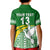 (Custom Text and Number) Tailevu Rugby Polo Shirt KID Fiji Rugby Tapa Pattern Green LT13 - Polynesian Pride