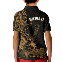 Hawaii Polynesian Polo Shirt KID Ukulele Gold LT13 - Polynesian Pride