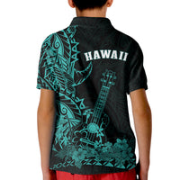 Hawaii Polynesian Polo Shirt KID Ukulele Turquoise LT13 - Polynesian Pride