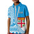 (Custom Personalised) Fiji Polo Shirt KID Masi Tapa Patterns Blue Style LT6 Unisex Blue - Polynesian Pride