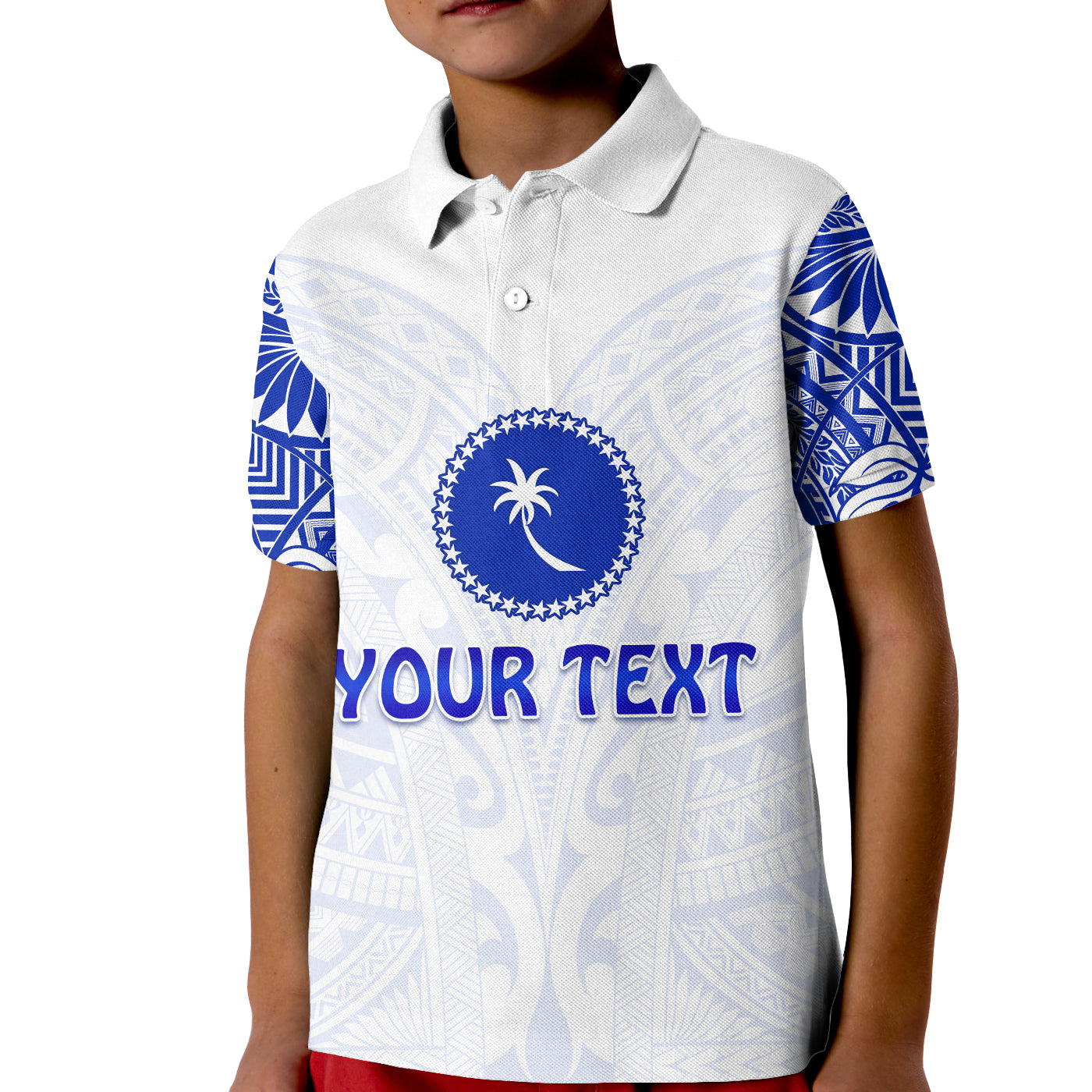 (Custom Personalised) Chuuk Polo Shirt KID Micronesia Simple Pattern White LT13 Unisex White - Polynesian Pride