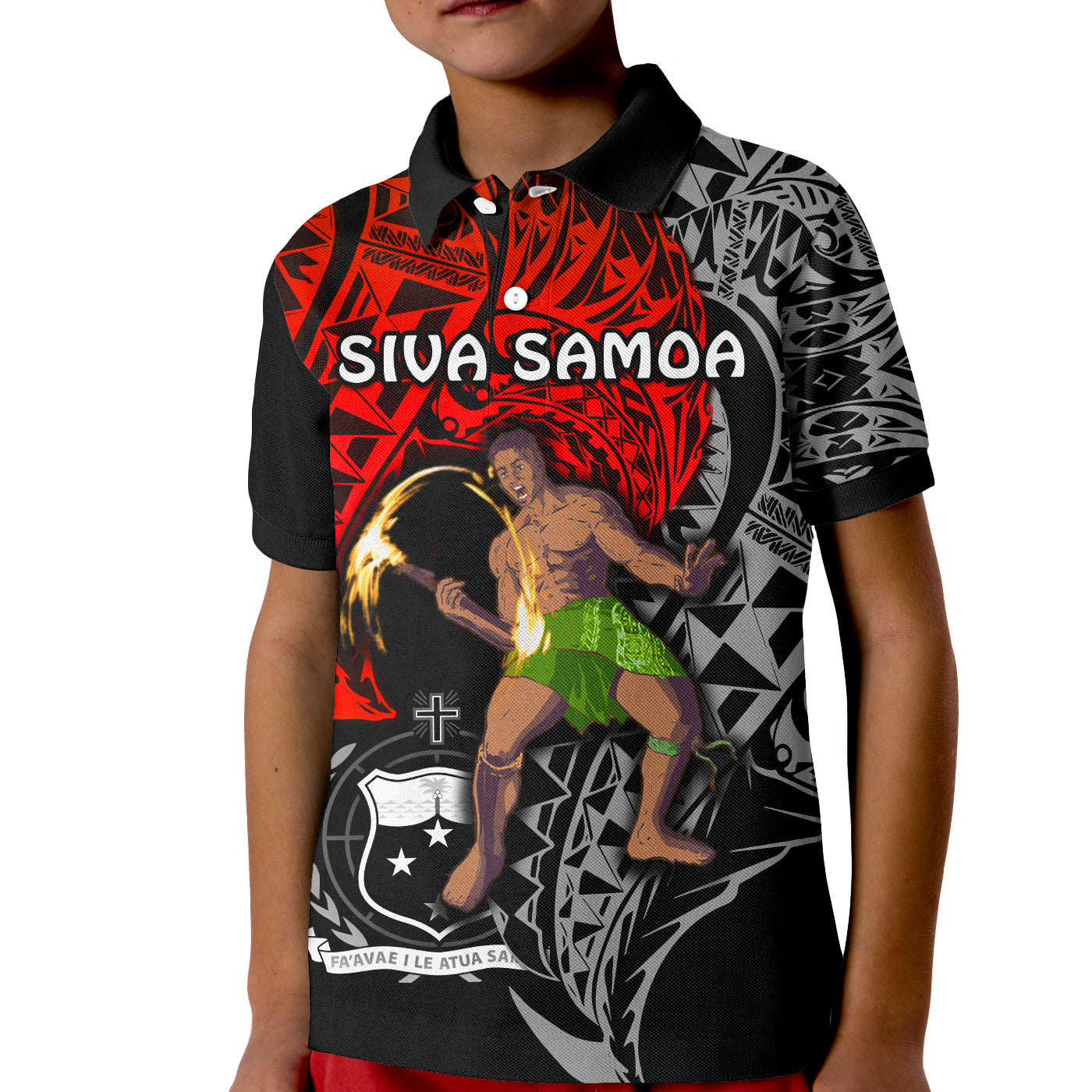Siva Samoa Polo Shirt KID Samoan Dance Mix Red Polynesian LT13 Unisex Red - Polynesian Pride