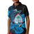 Guam Seal Polo Shirt KID Polynesian Turtle with Flowers Version Blue LT13 Unisex Blue - Polynesian Pride