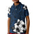 Custom Hawaiian Plumeria Tribal Polynesian Polo Shirt Blue RLT14 Kid Blue - Polynesian Pride