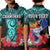 (Custom Personalised) Guam Chamorro Polo Shirt KID Guaman Latte Stone Tropical Flowers Turquoise Style LT14 Kid Turquoise - Polynesian Pride