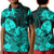 Guam Polynesian Polo Shirt KID Tropical Flowers - Turquoise LT8 - Polynesian Pride