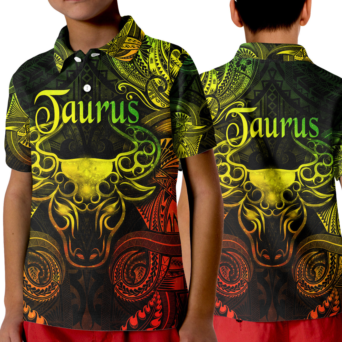 Taurus Zodiac Polynesian Polo Shirt KID Unique Style - Reggae LT8 Unisex Reggae - Polynesian Pride