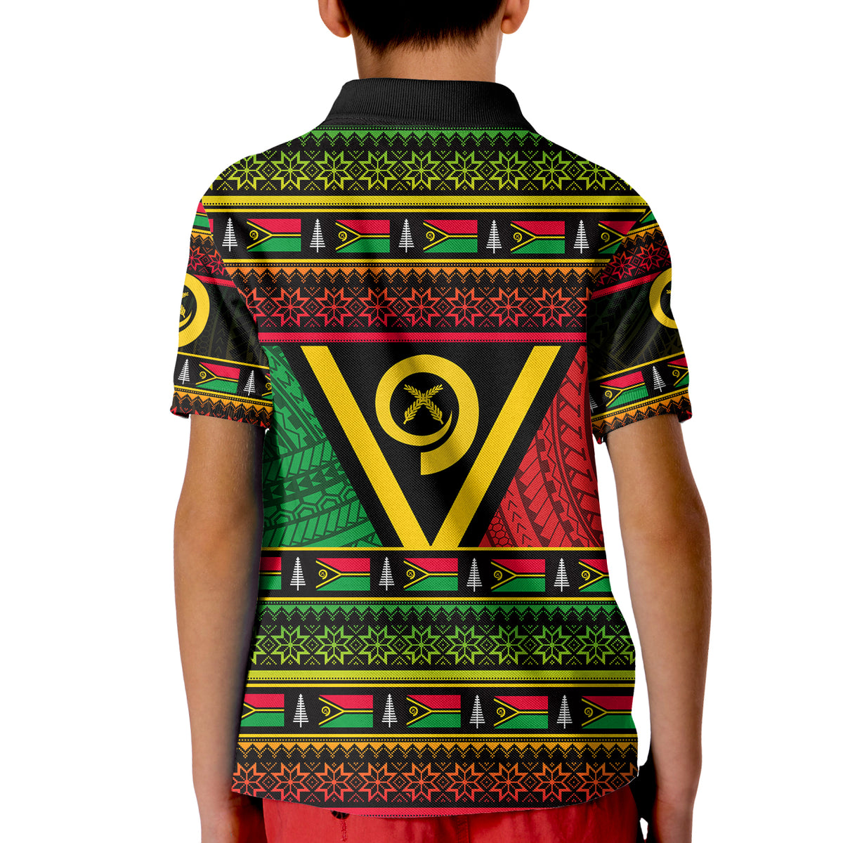 Vanuatu Polo Shirt KID Christmas LT6 - Polynesian Pride