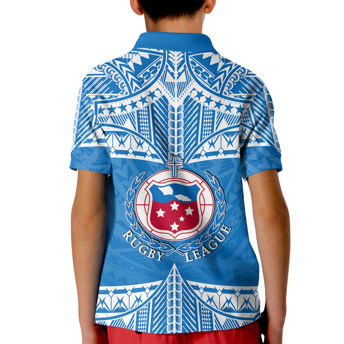 Toa Samoa Rugby Polo Shirt KID Blue Sky LT6 - Polynesian Pride