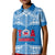 (Custom Personalised And Number) Toa Samoa Rugby Polo Shirt KID Blue Sky LT6 - Polynesian Pride