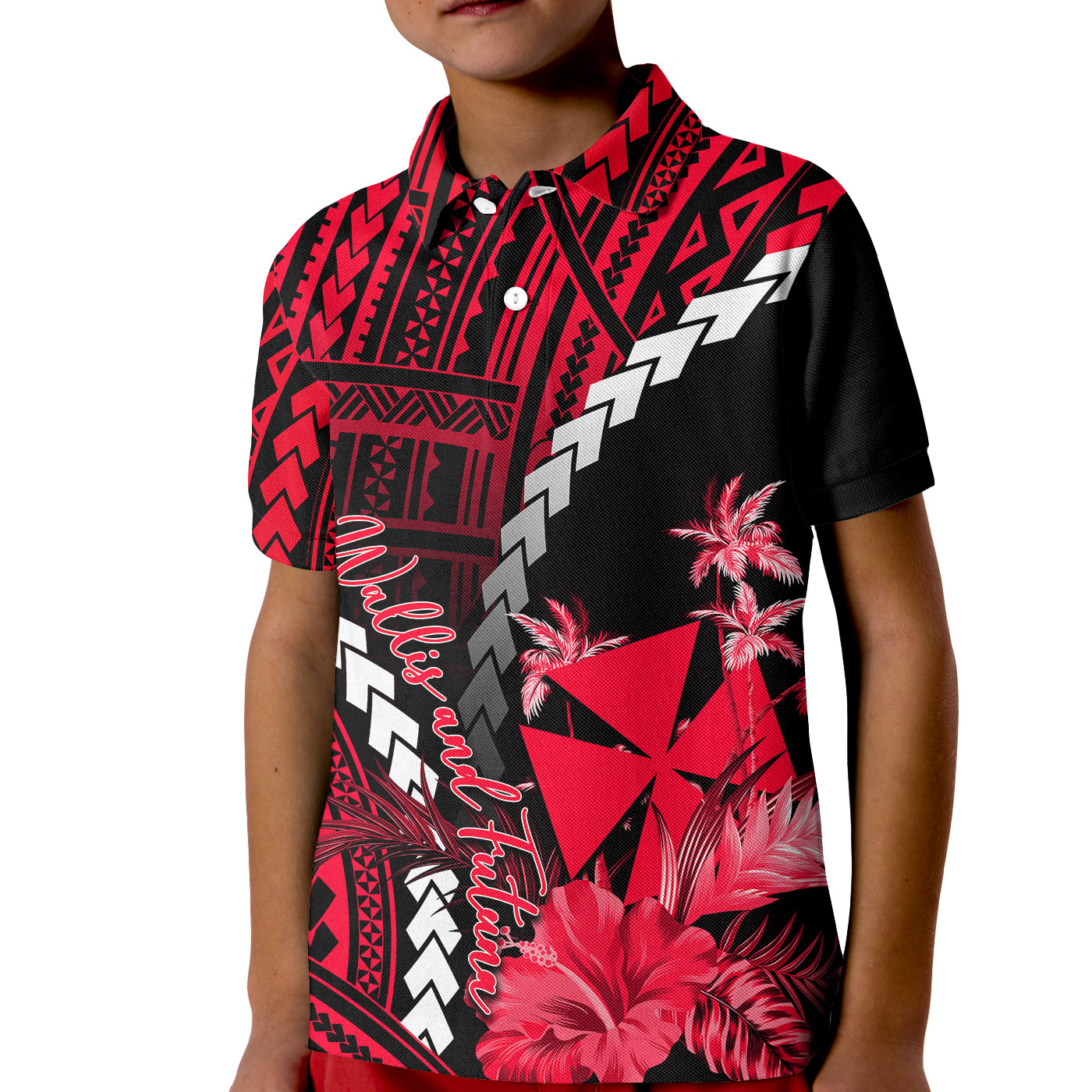 (Custom Personalised)Wallis and Futuna Polo Shirt KID Polynesian Style Red Color LT6 Unisex Red - Polynesian Pride