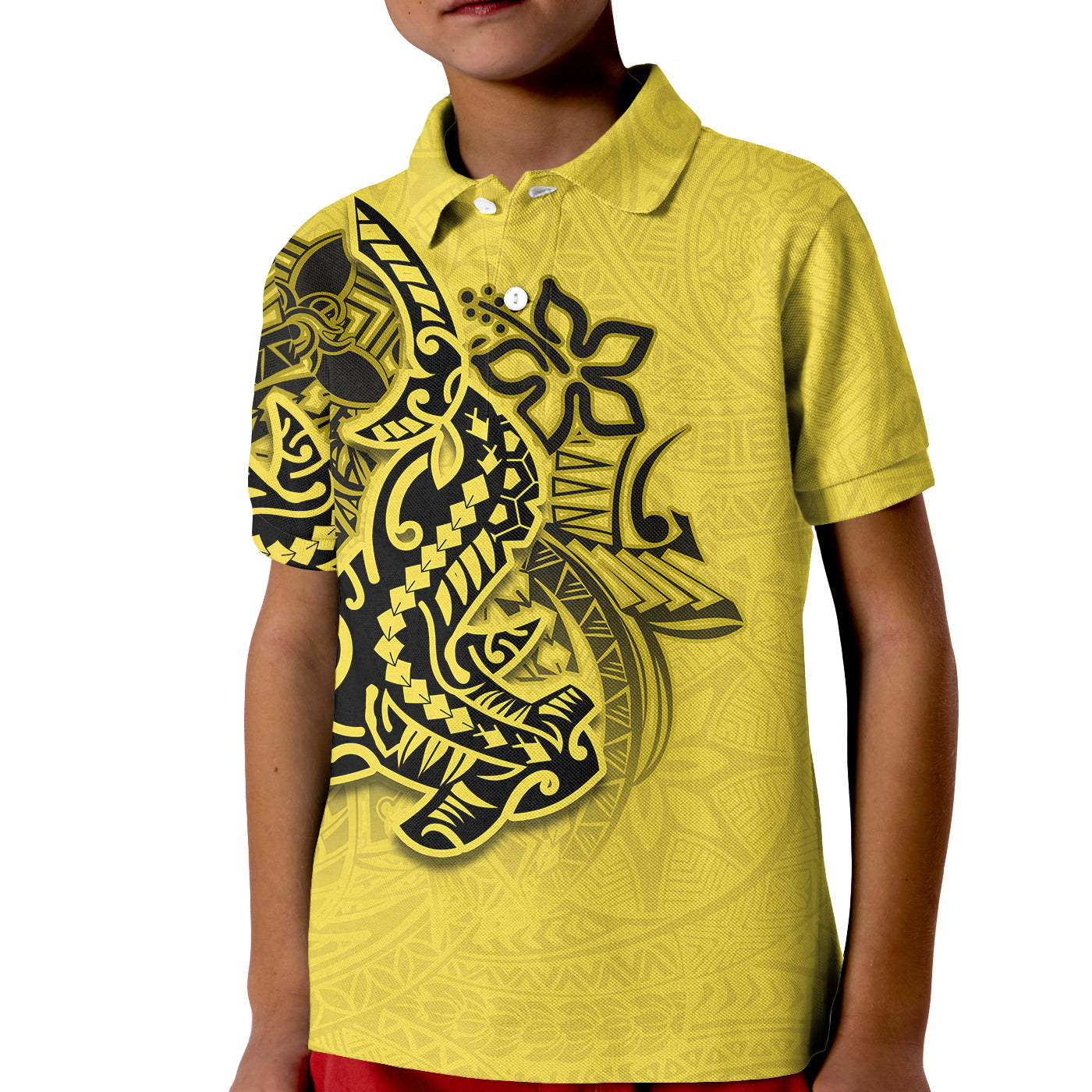 (Custom Personalised) Hammerhead shark Polo Shirt KID Polynesian Yellow Style LT6 Unisex Yellow - Polynesian Pride