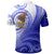 American Samoa Polynesian Custom Polo Shirt Bald Eagle (Blue) - Polynesian Pride