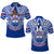 (Custom Text and Number) Samoa Rugby Polo Shirt Manu Samoa 7s Ginger Blue Polynesian LT14 Blue - Polynesian Pride