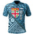 Fiji Polo Shirt Tapa Patterns With Bamboo Unisex Blue - Polynesian Pride