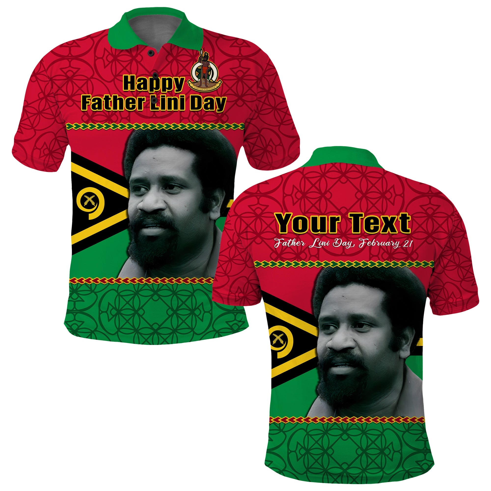 Custom Vanuatu Polo Shirt Vanuatuan Flag Sand Drawing Happy Father Lini Day LT14 Red - Polynesian Pride