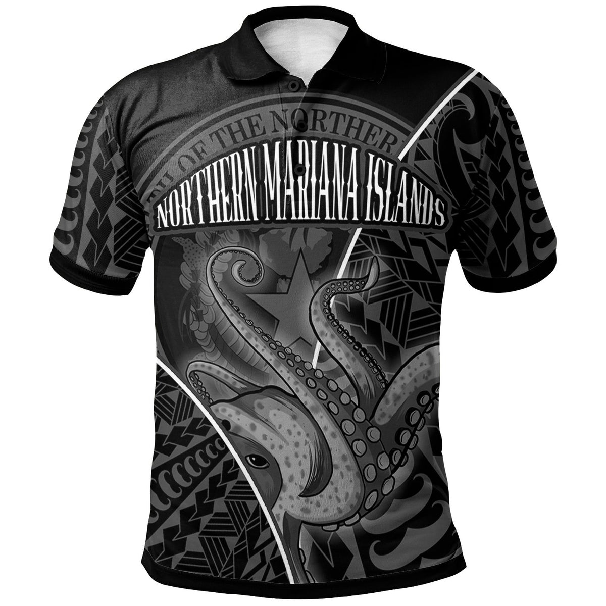 Northern Mariana Islands Polo Shirt Octopus Style White Color Unisex White - Polynesian Pride