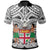 Fiji All Over Polo Shirt FiJi Coat Of Arm (White) Unisex White - Polynesian Pride