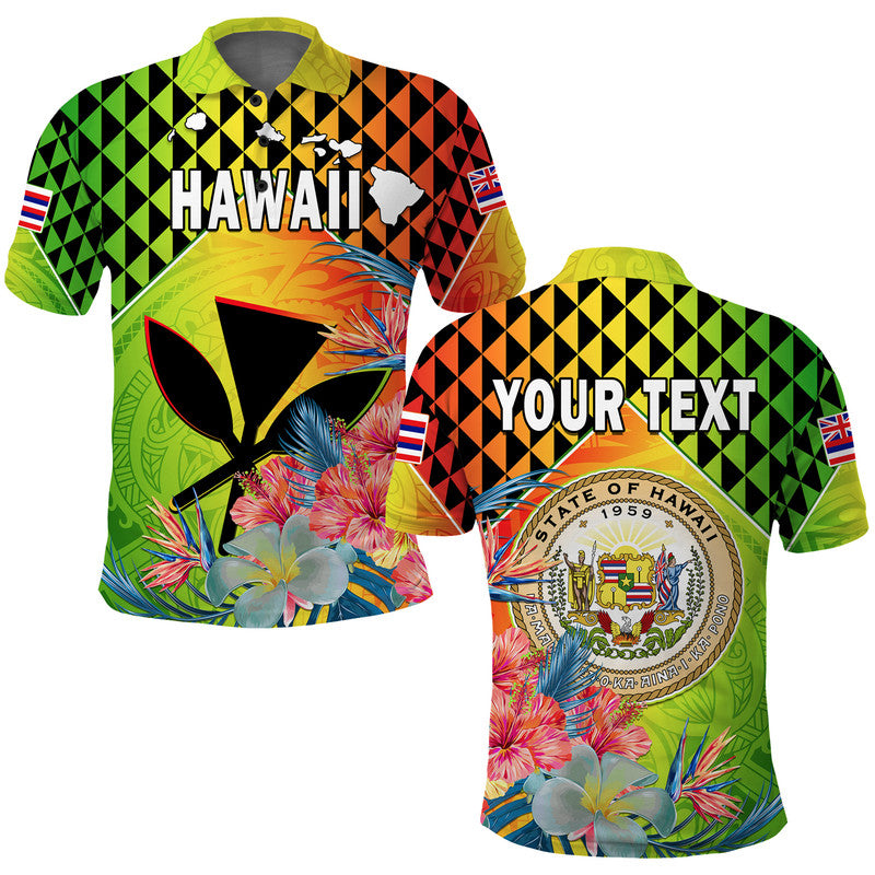 Custom Hawaii Polo Shirt Hawaiian Tribal Kanaka Maoli Hibiscus LT14 Adult Reggae - Polynesian Pride