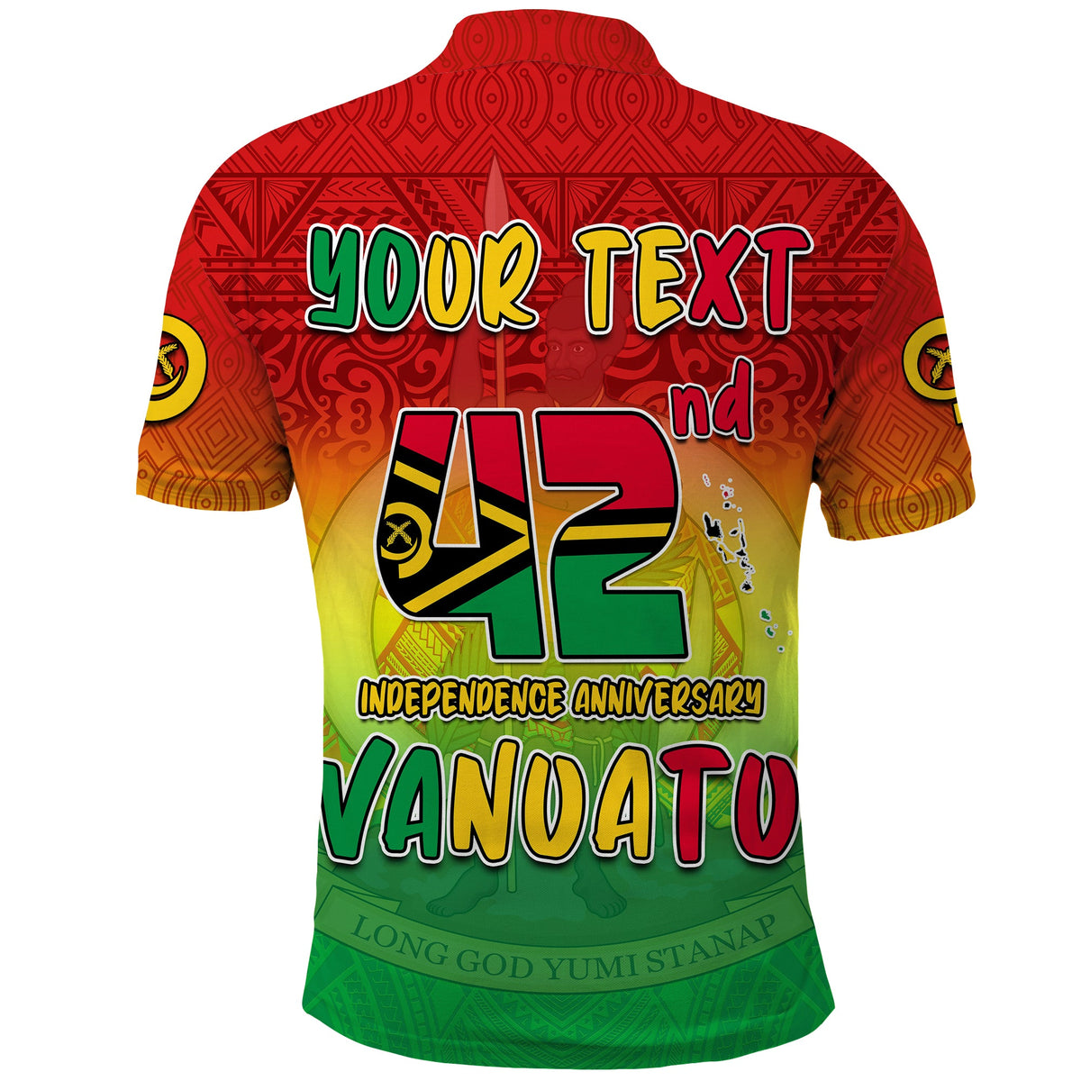 Custom Vanuatu Independence Day Polo Shirt 42nd Anniversary Yumi Yumi Yumi LT13 - Polynesian Pride