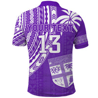 (Custom Text and Number) Fiji Rugby Sevens Polo Shirt Fijian 7s Tapa Polynesian Purple LT13 - Polynesian Pride
