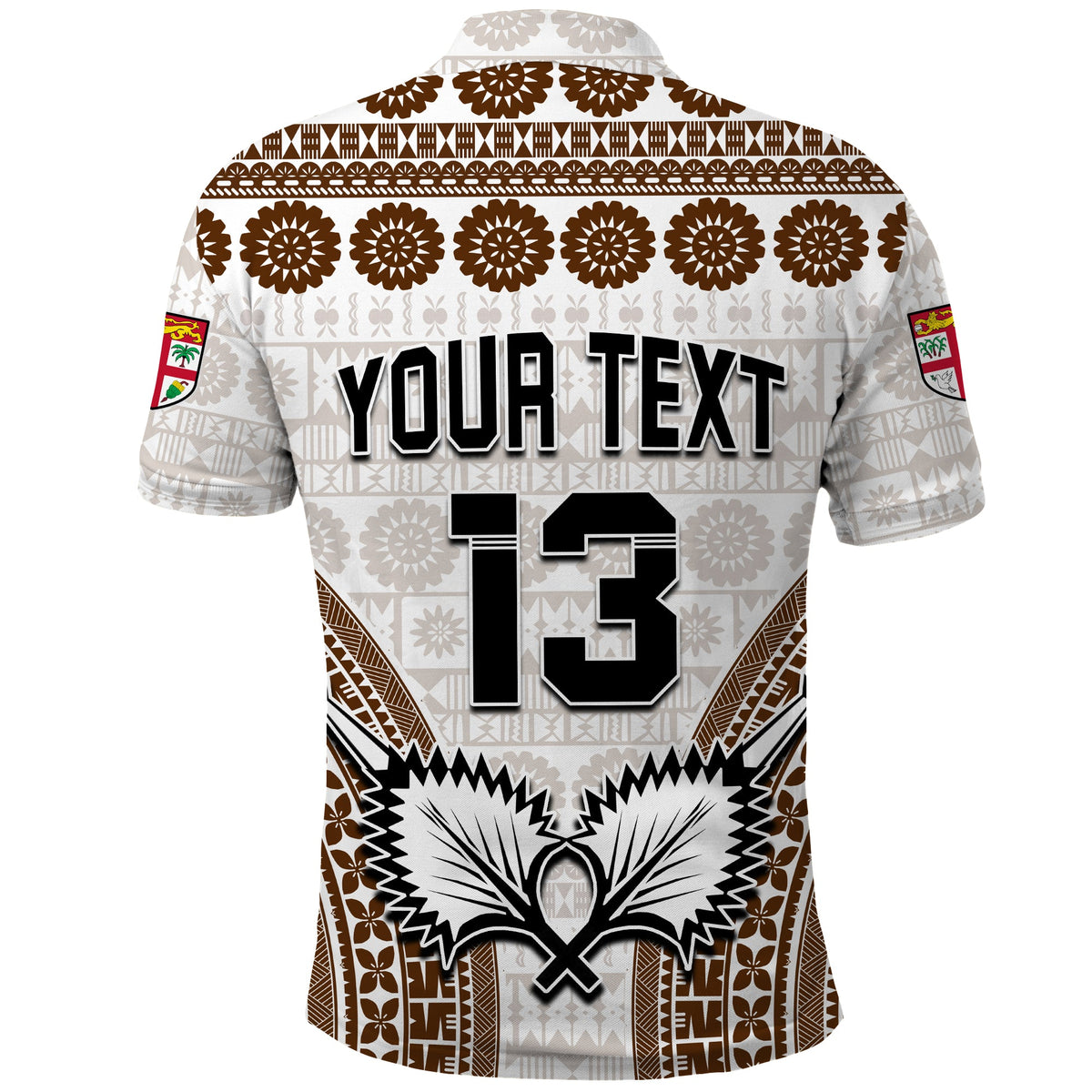 Custom Text and Number Fiji Rugby Bati Polo Shirt Proud Tapa Pattern LT13 - Polynesian Pride