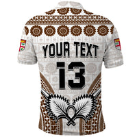 Custom Text and Number Fiji Rugby Bati Polo Shirt Proud Tapa Pattern LT13 - Polynesian Pride