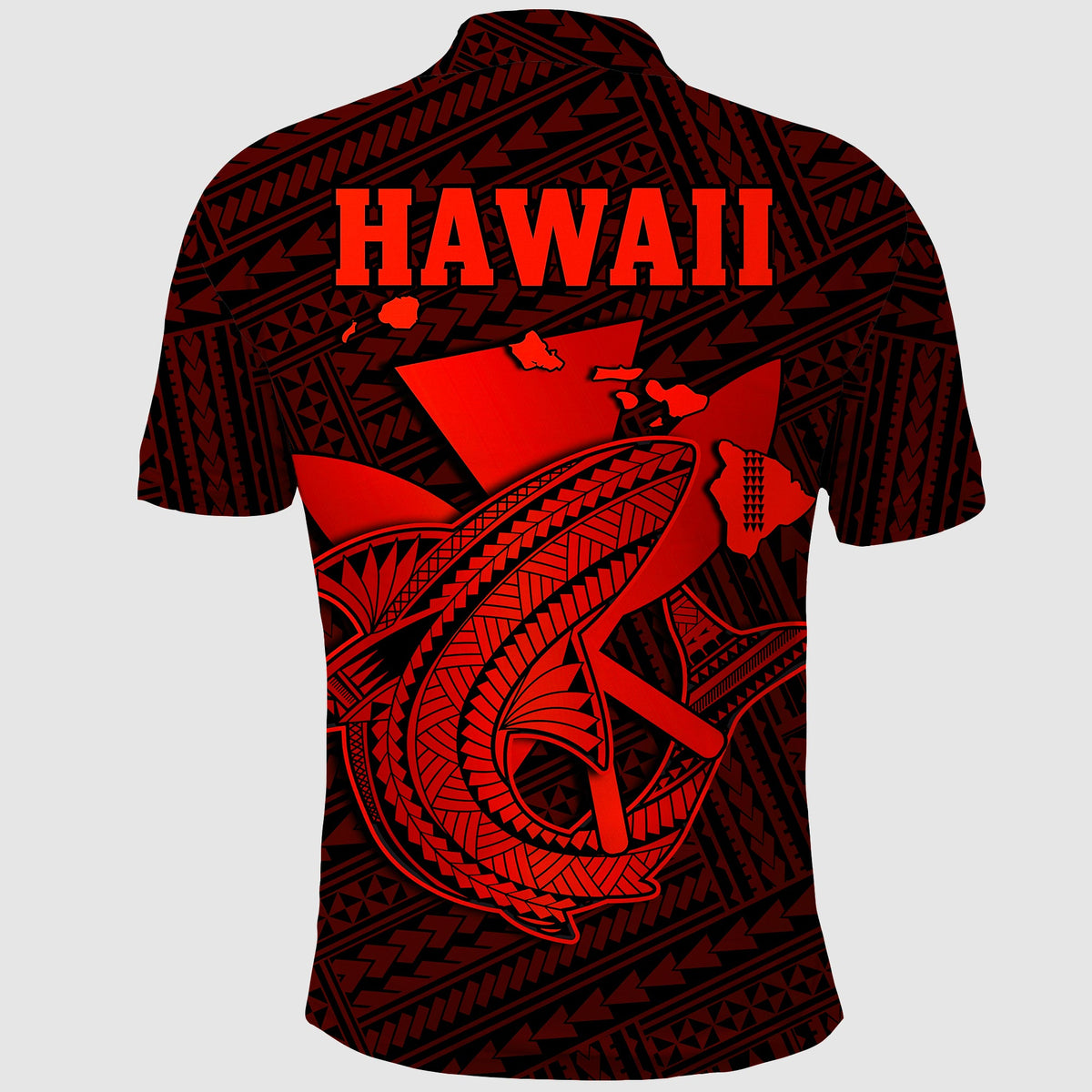 Custom Hawaii Polo Shirt Kakau Kanaka Maoli Combine Polynesian Shark Ver.06 LT14 - Polynesian Pride