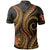 American Samoa Polo Shirt Amerika Samoa Flag Seal Tentacle Plumeria Black Gold - Polynesian Pride