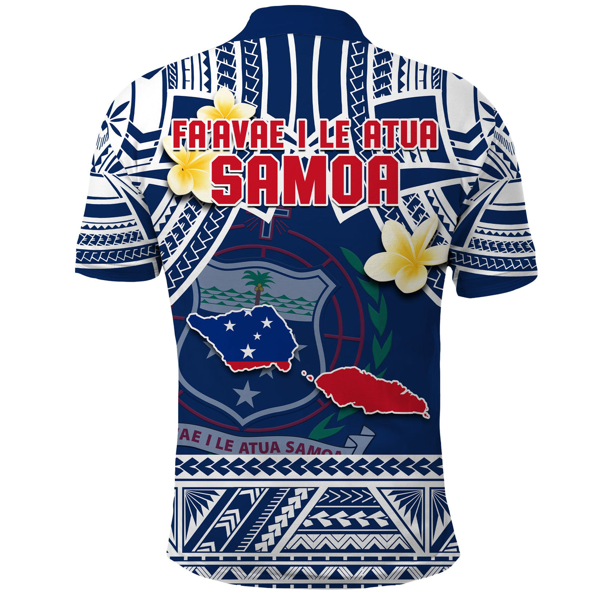 Samoa Polo Shirt Samoan Plumeria Flowers Mix Polynesian Pattern LT14 - Polynesian Pride