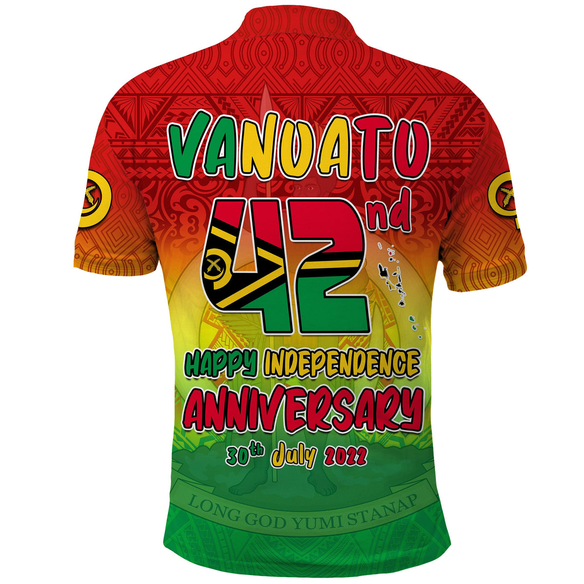 Vanuatu Independence Day Polo Shirt 42nd Anniversary Yumi Yumi Yumi LT13 - Polynesian Pride